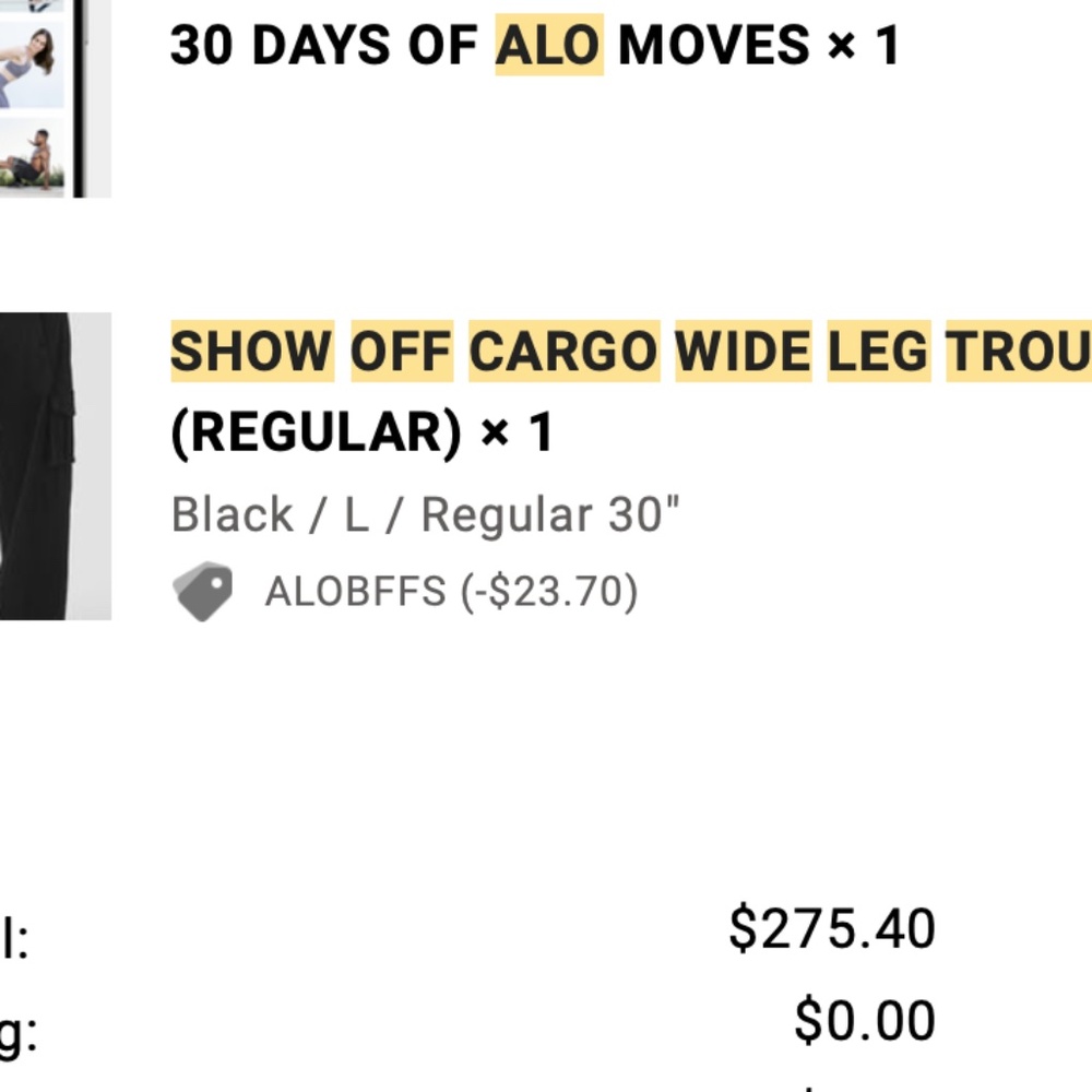 ALO Yoga Black Cargo Pants - Picture 6 of 6